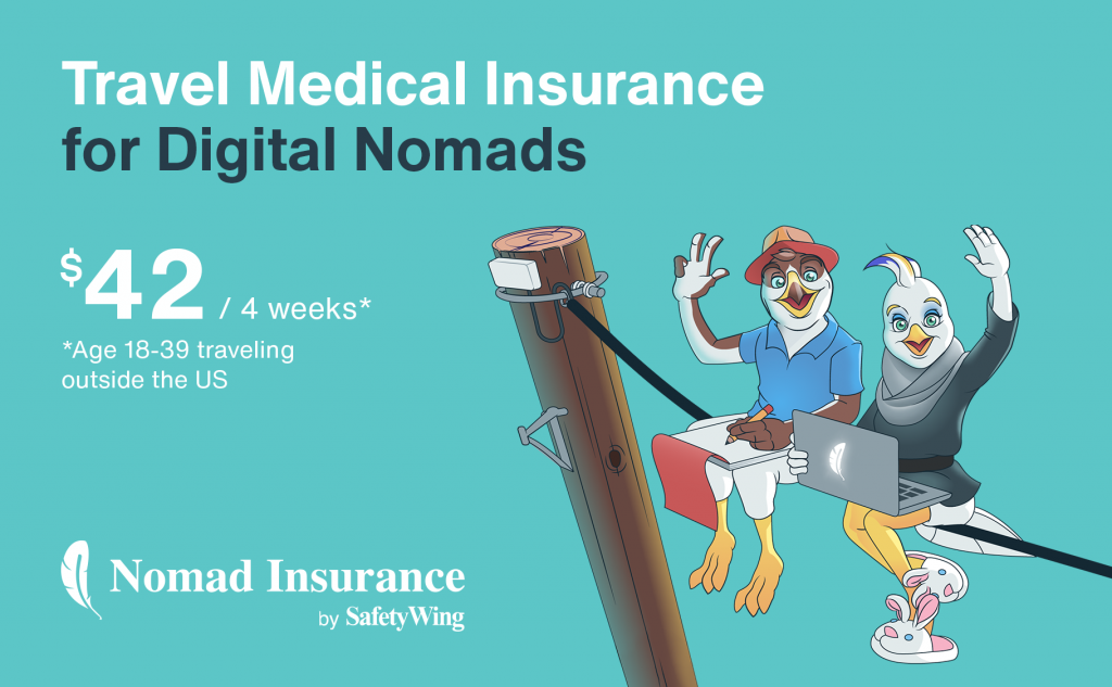 travel medical insurance for Digital Nomads by SafetyWing